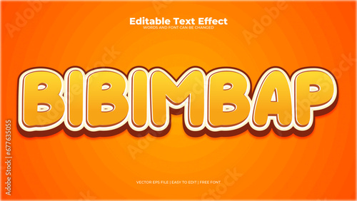Orange and yellow bibimbap 3d editable text effect - font style