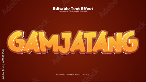 Brown yellow and orange gamjatang 3d editable text effect - font style photo