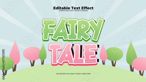 Blue pink and green fairy tale 3d editable text effect - font style