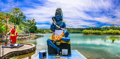 Landmarks of Mauritius island - Grand bassin hindu temple on the lakeside