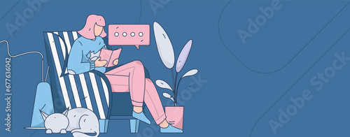 Education learning people flat vector concept hand drawn illustration
