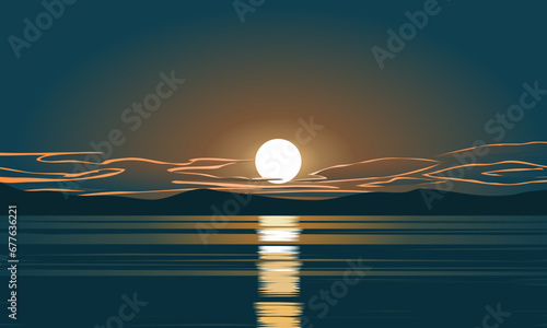 sunset over water
