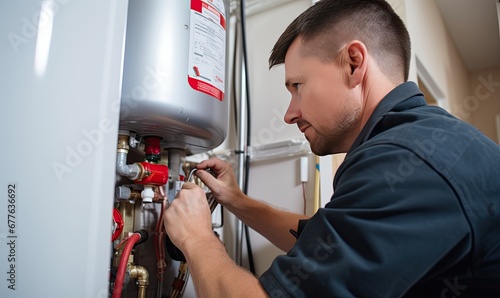 A Skilled Technician Repairing a Faulty Water Heater
