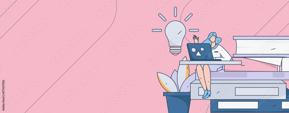 Education learning people flat vector concept hand drawn illustration
Education learning people flat vector concept hand drawn illustration