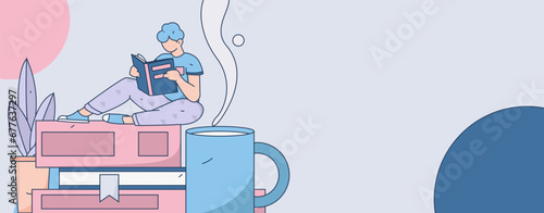 Education learning people flat vector concept hand drawn illustration
