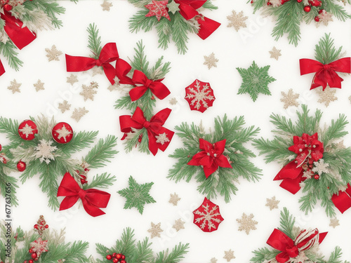 Festive Holiday Wallpaper. A cheerful and enchanting background adorned with Christmas motifs, providing a delightful screen ambiance, generated by AI