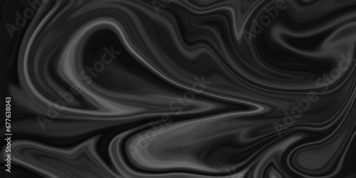 Dark wave liquid black marble and silk background. Trendy abstract colorful liquid background. Stylish marble wave texture vector illustration. Abstract fluid black marble acrylic painting. 