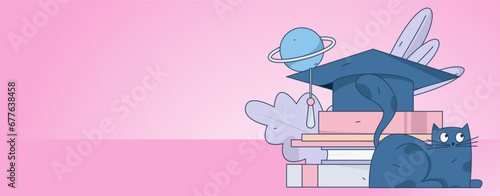 Education learning people flat vector concept hand drawn illustration
