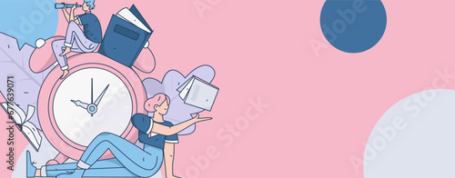 Education learning people flat vector concept hand drawn illustration
