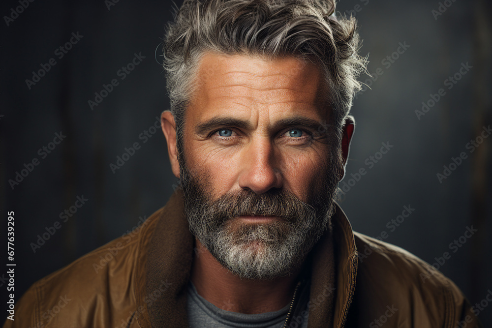 Image of a handsome successful man created with generative ai technology isolated on dark grey background Image of a handsome successful man created with generative ai technology isolated on dark grey background