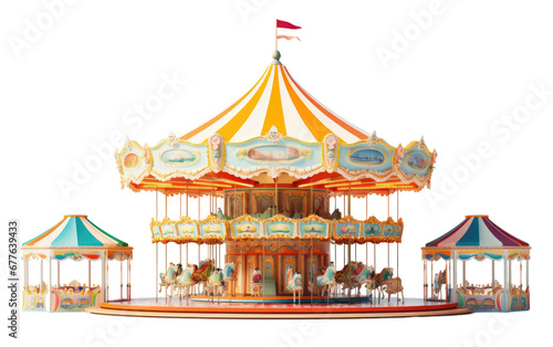 Joyful Carousel Ride On Transparent Background