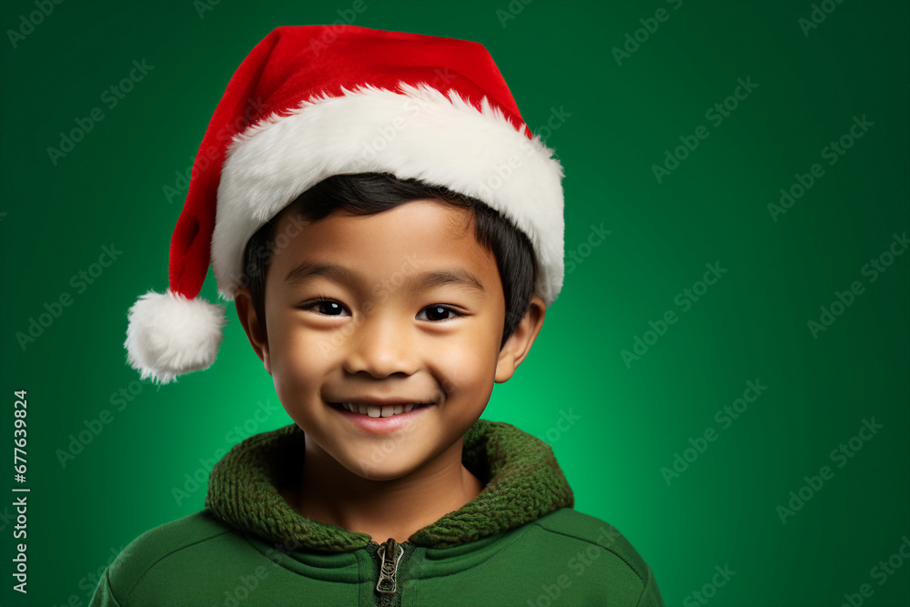Generative AI portrait of small funny child wearing carnival x-mas costume over background Generative AI portrait of small funny child wearing carnival x-mas costume over background