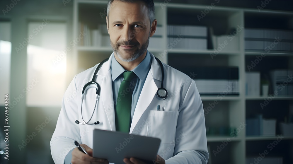 male doctor in a white coat with a stethoscope male doctor in a white coat with a stethoscope
