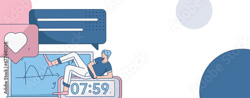 Education learning people flat vector concept hand drawn illustration
