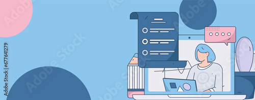 Education learning people flat vector concept hand drawn illustration
