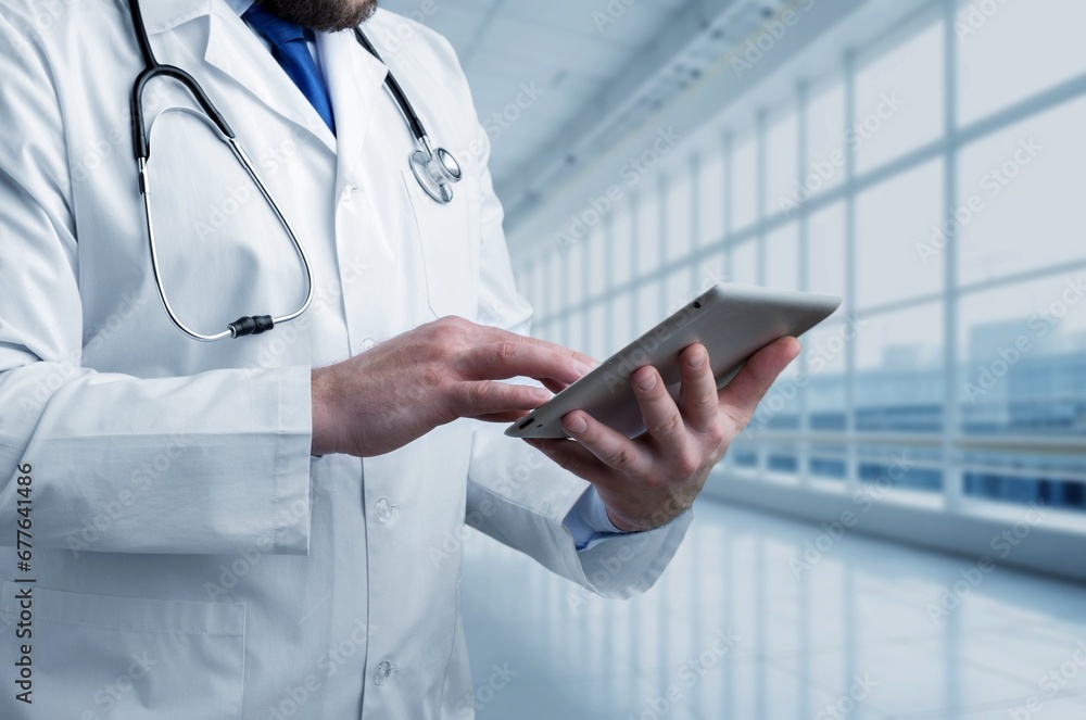 Digital health science concept, Doctor with digital tablet, AI generated image Digital health science concept, Doctor with digital tablet, AI generated image