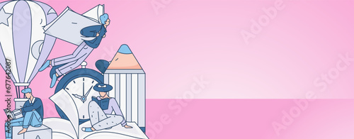 Education learning people flat vector concept hand drawn illustration
