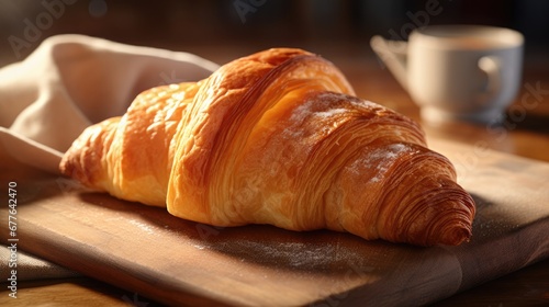Freshly baked butter croissant, Crispy and yummy.