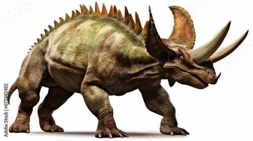 Triceratops horridus  dinosaur isolated on white background  Generative AI