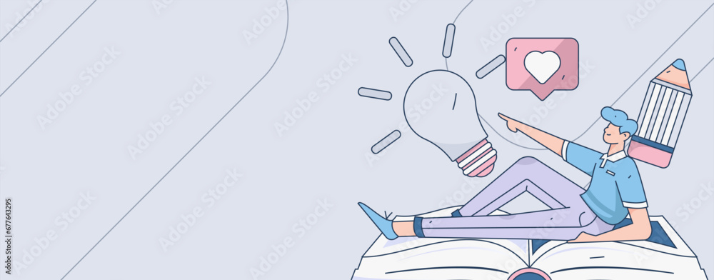 Education learning people flat vector concept hand drawn illustration
Education learning people flat vector concept hand drawn illustration