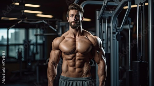 Muscular man at gym
