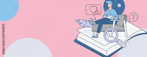 Education learning people flat vector concept hand drawn illustration
