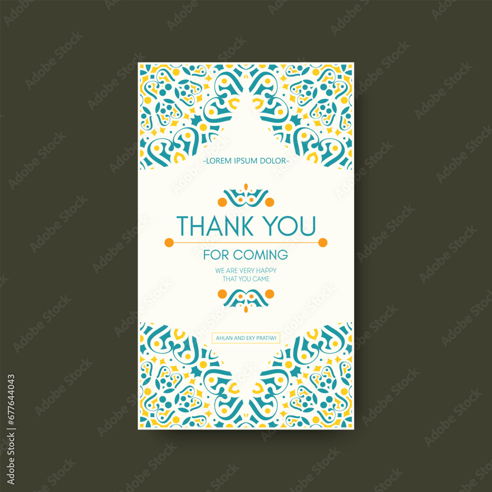 colorful patterned wedding thank you cards