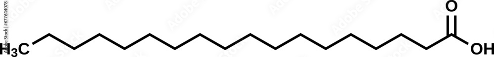 Stearic acid С17Н35COOH structural formula, vector illustration Stearic acid С17Н35COOH structural formula, vector illustration