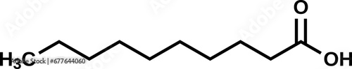 Capric acid C9H19COOH structural formula, vector illustration 