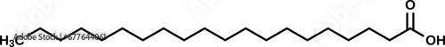Arachidic acid C19H39COOH structural formula, vector illustration