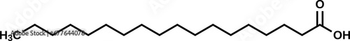 Stearic acid С17Н35COOH structural formula, vector illustration photo