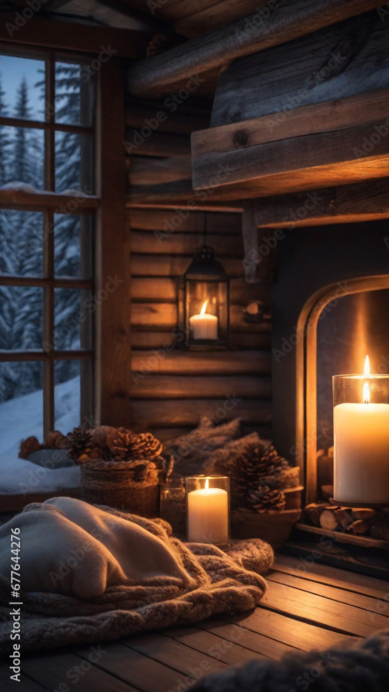 interior of a bedroom in winter season interior of a bedroom in winter season
