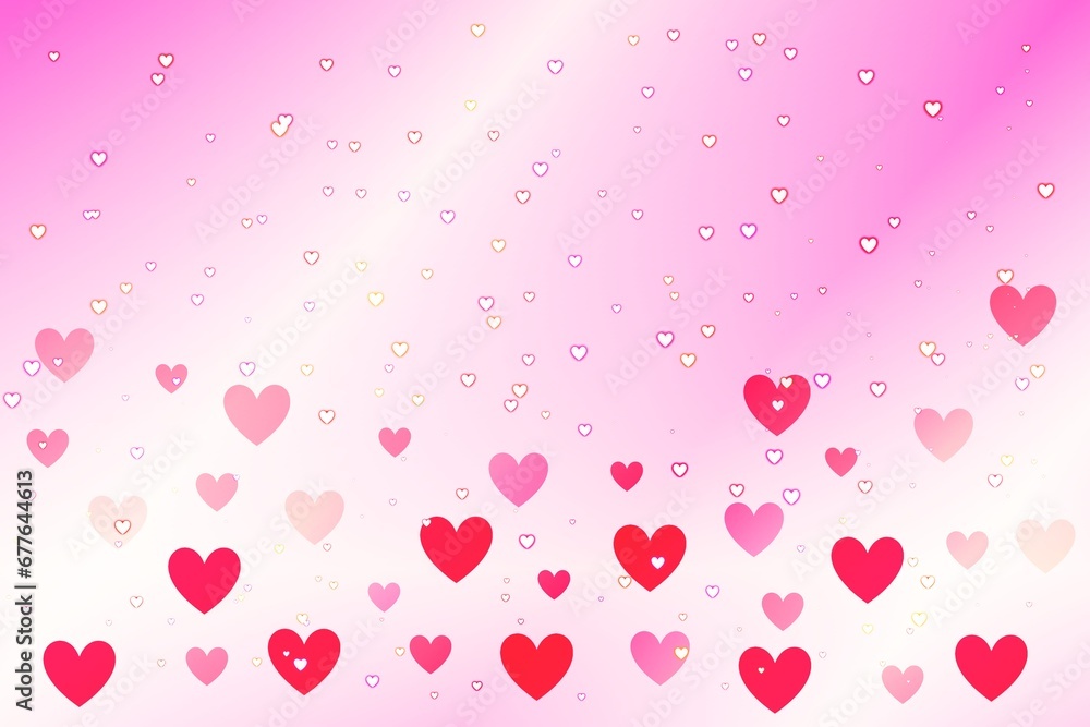 Pink Valentine's Day card, hearts, romance, Delicate pink background and a heart 