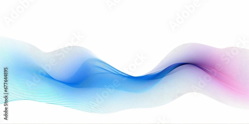 Flowing particles wave pattern blue and green gradient light isolated on black background. in concept of AI technology, science, music, Generative AI