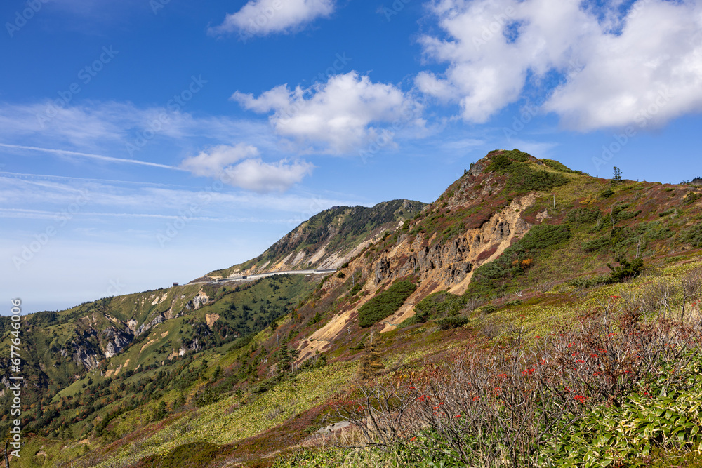 Wonderful spectacular view of Shibu pass Shiga Kogen in Japan.