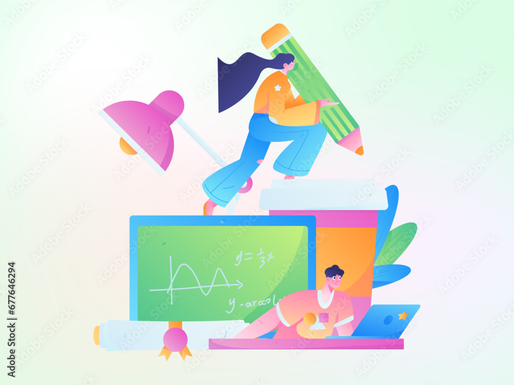 Education learning people flat vector concept hand drawn illustration
Education learning people flat vector concept hand drawn illustration