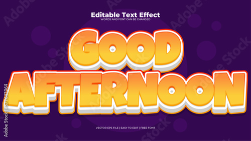 Purple violet orange and yellow good afternoon 3d editable text effect - font style