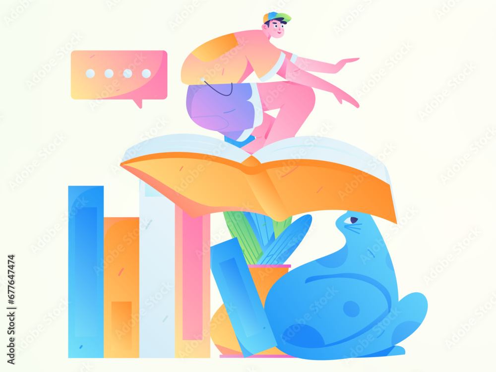 Education learning people flat vector concept hand drawn illustration
Education learning people flat vector concept hand drawn illustration