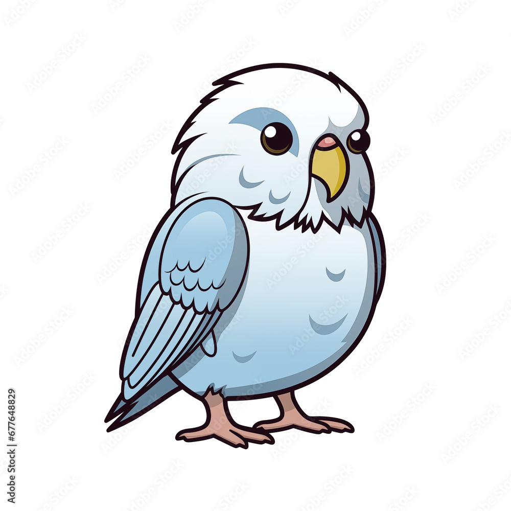 Fototapeta premium blue parrot on white background