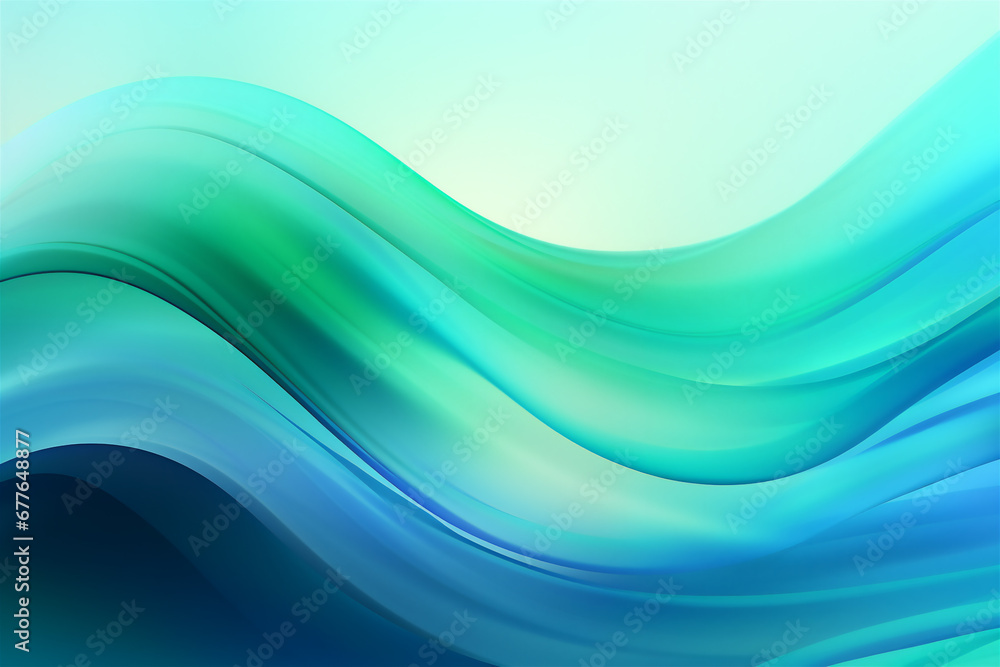 Fototapeta premium Abstract background with smooth lines of blue and green colors. Wallpaper for phone and computer.