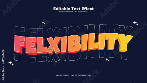 Colorful colourful flexibility 3d editable text effect - font style photo