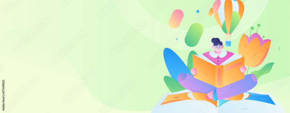 Education learning people flat vector concept hand drawn illustration
