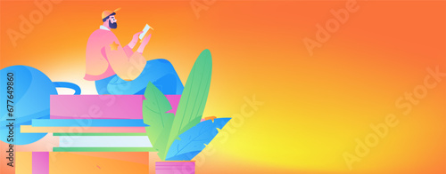 Education learning people flat vector concept hand drawn illustration
