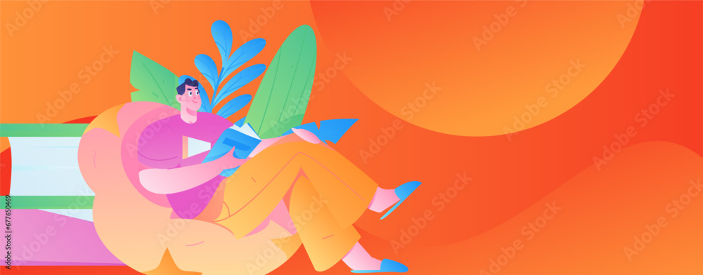 Obraz premium Education learning people flat vector concept hand drawn illustration 