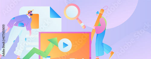 Education learning people flat vector concept hand drawn illustration
