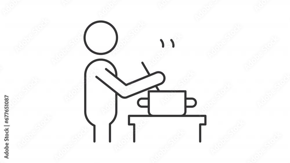 2D black thin line animation of icon, HD video with transparent background, seamless loop 4K video representing human behavior icon. 2D black thin line animation of icon, HD video with transparent background, seamless loop 4K video representing human behavior icon.