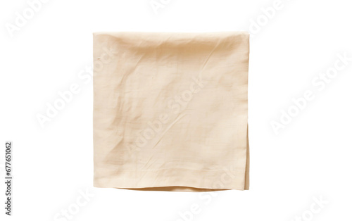 Folded Linen Napkin on Transparent Background, PNG Format