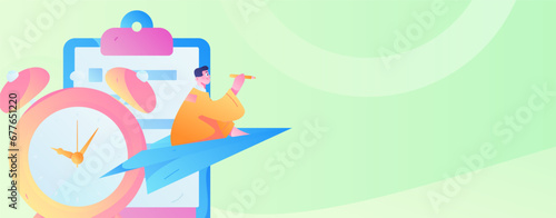 Education learning people flat vector concept hand drawn illustration
