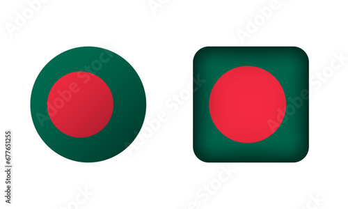 Free Download Flat Square and Circle Bangladesh National Flag Icons - GFXLoad