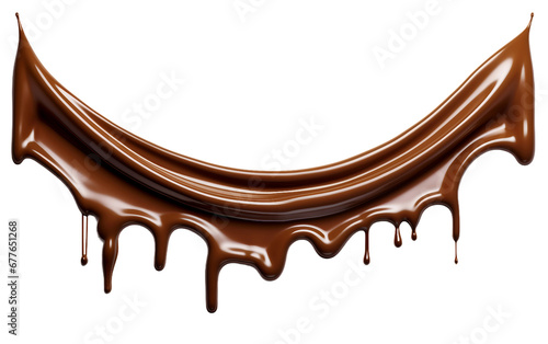 Melted Chocolate Bar on Transparent Background